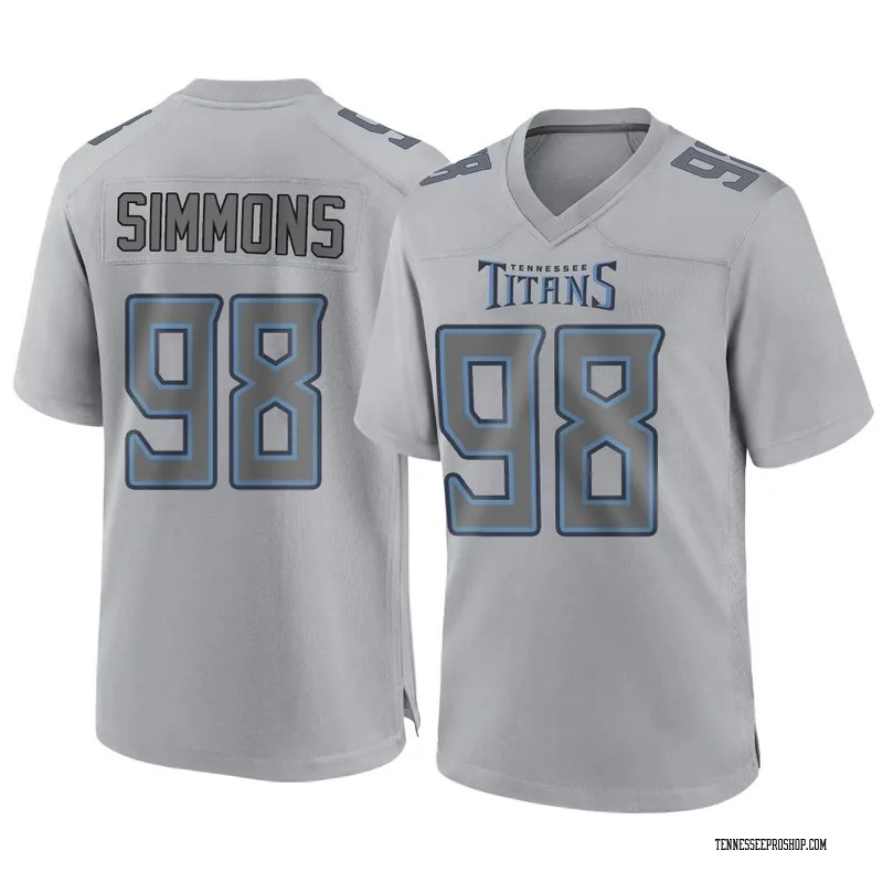 Limited Men's Jeffery Simmons White Road Jersey - #98 Football Tennessee  Titans 100th Season Vapor Untouchable Size 40/M